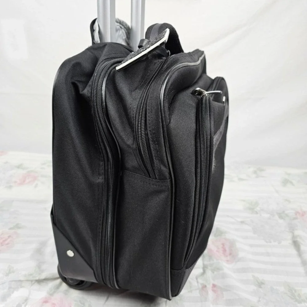 Protege Black Rolling‎ Travel Laptop Briefcase Wheeled Luggage Carry On Bag